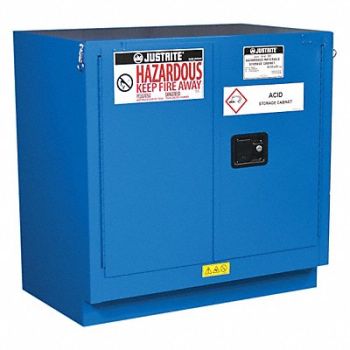 JUSTRITE Haz Material Safety Cabinet 22 Gal Blue, 102XD5