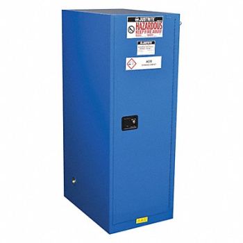 JUSTRITE Haz Material Safety Cabinet 54 Gal Blue, 102XD8