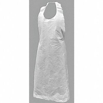 ACTION CHEMICAL Apron 46in.Lx28in.W White PK1000, 32ZK81