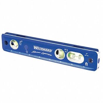 WESTWARD Torpedo Level Aluminum Bubble Anodized, 32ZU63
