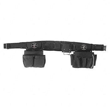 KLEIN TOOLS Black Tool Belt Ballistic Nylon, 335D26