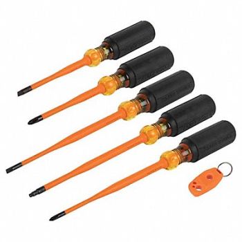 KLEIN TOOLS Insulated Slim Tip Driver Set 6 Pc, 802NT3