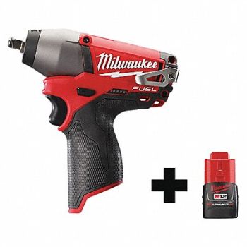 MILWAUKEE Impact Wrench Cordless Compact 12VDC, 338AG2