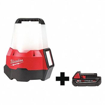 MILWAUKEE Cordless Site Light Battery Incl, 338AH9