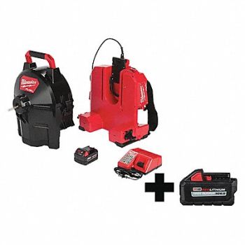 MILWAUKEE Drain Gun Kit 18.0V 5.0Ah Keyless Chuck, 338AP5
