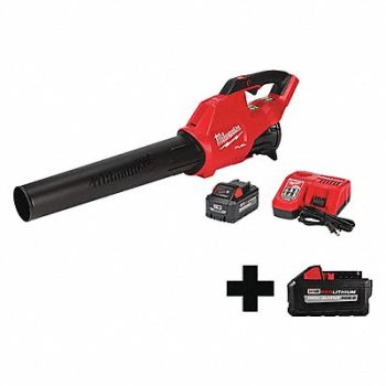 MILWAUKEE Cordless Blower Kit Li-Ion Run 15 min., 338AT0