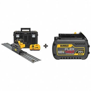 DEWALT Track Saw Kit Cordless 6-1/2 Blade Dia, 339YG0
