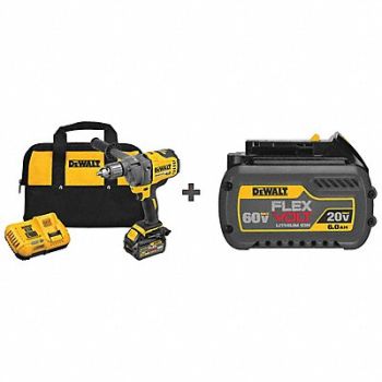 DEWALT Drill Kit Cordless 600 RPM 60V DC, 339YG1