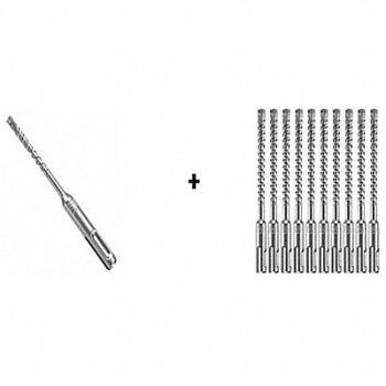 BOSCH Hammer Drill Bit SDS Plus 3/16 x2 PK25, 339YT0