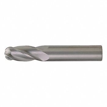 CLEVELAND Ball End Mill Single End 1/2 Carbide, 33GL87