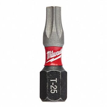 MILWAUKEE Insert Bit 1/4 Torx T25 1 PK25, 33GM77