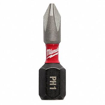 MILWAUKEE Insert Bit 1/4 Phillips #1 1 PK250, 33GM78