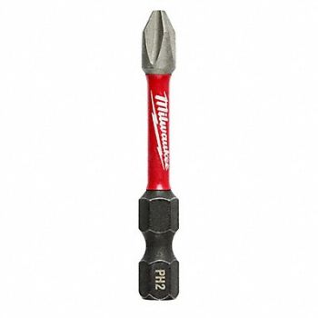 MILWAUKEE Insert Bit 1/4 Phillips #2 2 PK25, 33GM81