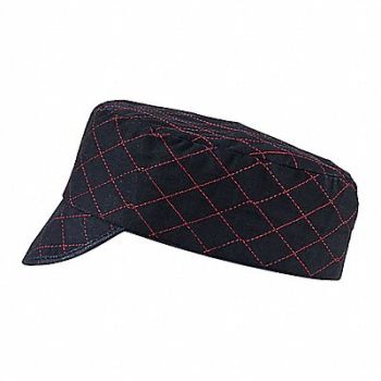 GUARD LINE Welders Cap Black Red Stitching 7-1/8In, 33GU37