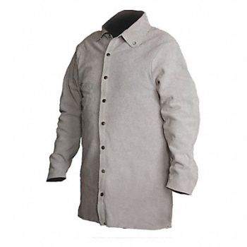 GUARD LINE Welders Jacket Leather 30In Gray XL, 33GU41