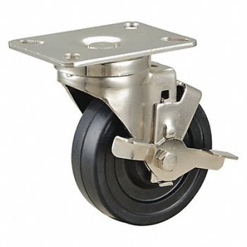 GRAINGER APPROVED NSF-Listed Plate Caster Swivel 200 lb., 33H637