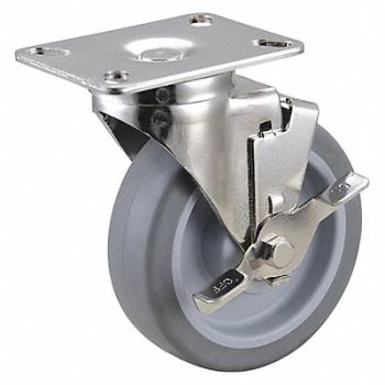 GRAINGER APPROVED NSF-Listed Plate Caster Swivel 300 lb., 33H663