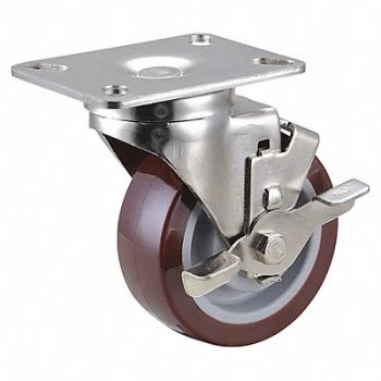 GRAINGER APPROVED NSF-Listed Plate Caster Swivel 375 lb., 33H713