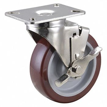 GRAINGER APPROVED NSF-Listed Plate Caster Swivel 450 lb., 33H714