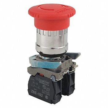 SCHNEIDER ELECTRIC Emergency Stop Push Button Red, 33HP34