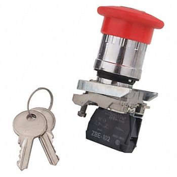 SCHNEIDER ELECTRIC Emergency Stop Push Button Red, 33HP35