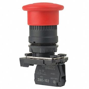 SCHNEIDER ELECTRIC Emergency Stop Push Button Plastic Red, 33HP38