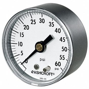 ASHCROFT Gauge Pressure 0 to 600 psi 1/4 in NPT, 33HR27