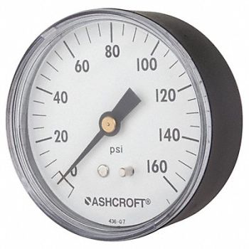 ASHCROFT Gauge Pressure 0 to 160 psi ABS 2-1/2 in, 33HR24