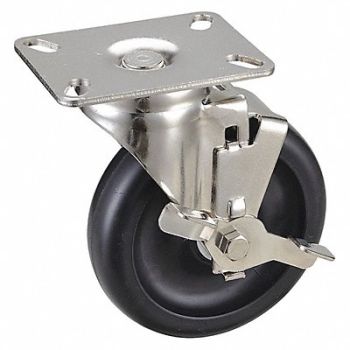 GRAINGER APPROVED NSF-Listed Plate Caster Swivel 450 lb., 33J036