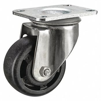 GRAINGER APPROVED NSF-Listed Plate Caster Swivel 275 lb., 33J047