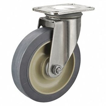 GRAINGER APPROVED NSF-Listed Plate Caster Swivel 300 lb., 33J063