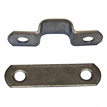 DIXIE LINE CLAMPS Tube Clamp Two-Hole w/Backplate SS PK25, 33KF17