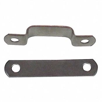 DIXIE LINE CLAMPS Tube Clamp Two-Hole w/Backplate SS PK25, 33KF19