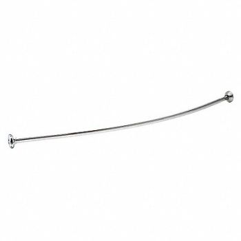 FRANKLIN BRASS Curved Shower Rod SS 60 in L Bright, 33KK46