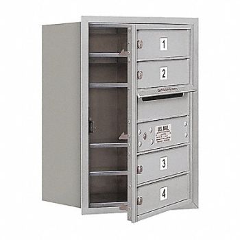 SALSBURY INDUSTRIES Horiz Mailbox USPS 4Dr Alum FL 23-1/2in, 33KW72