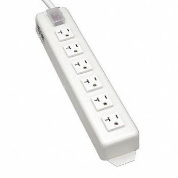 TRIPP LITE Outlet Strip 6 Outlet 20A 13-3/4 L Wht, 33L713