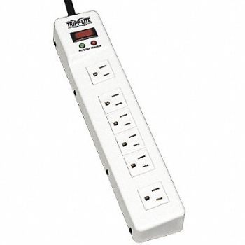 TRIPP LITE Surge Protector Strip 6 Outlet Wht, 33L741