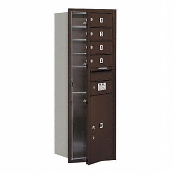 SALSBURY INDUSTRIES Horiz Mailbox USPS 5Dr Bronze FL 41in, 33LA79