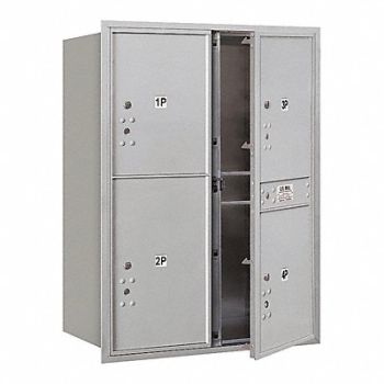 SALSBURY INDUSTRIES Horiz Mailbox USPS 4Dr Alum FL 41in, 33LK81