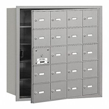 SALSBURY INDUSTRIES Horiz Mailbox USPS 20Dr Alum FL 29-3/4in, 33LL51