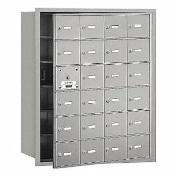 SALSBURY INDUSTRIES Horiz Mailbox USPS 24Dr Alum FL 35-1/4in, 33LP94