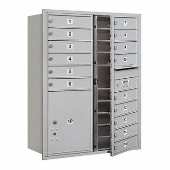 SALSBURY INDUSTRIES Horiz Mailbox USPS 16Dr Alum FL 41in, 33LU27