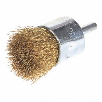 WEILER Crimped Wire End Brush Brass 1 In., 33M608