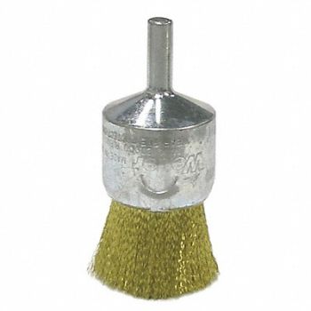 WEILER Crimped Wire End Brush Brass 1 In., 33M609