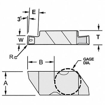 ULTRA-DEX USA Grooving/Parting Insert Carbide, 33MU54
