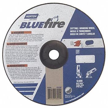 NORTON Depressed Center Wheel 9 D 1/8 T 7/8, 33N329