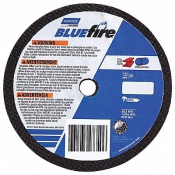 NORTON CutOff Whl BlueFire FreeCut 14 x7/64 x1, 33N336