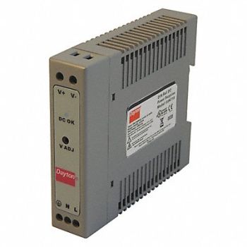 DAYTON Power Supply DIN Rail 15W 24VDC Plastic, 33NT18