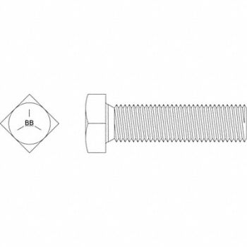 GRAINGER APPROVED Square Head Bolt Fastener L 6 in PK10, 33P336