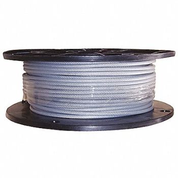 DAYTON Cable 3/64 in 25 ft 7 x 7 Nylon, 33RG27